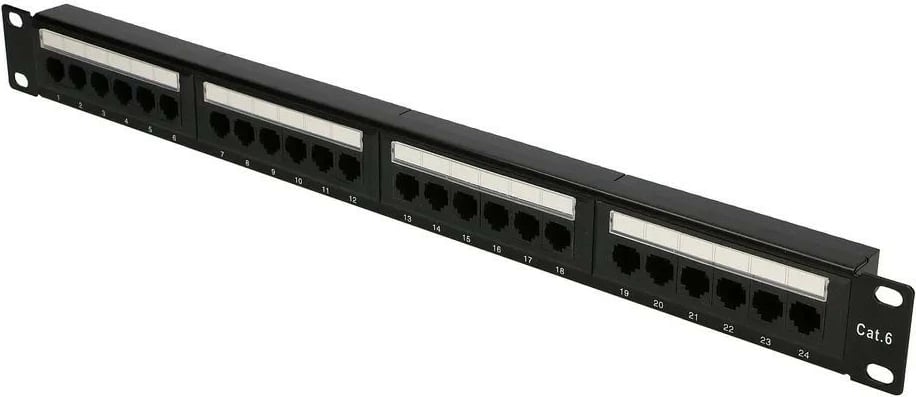 Patch panel Extralink EX.9816, 24 porta, CAT6 UTP, 1U, 19", zi