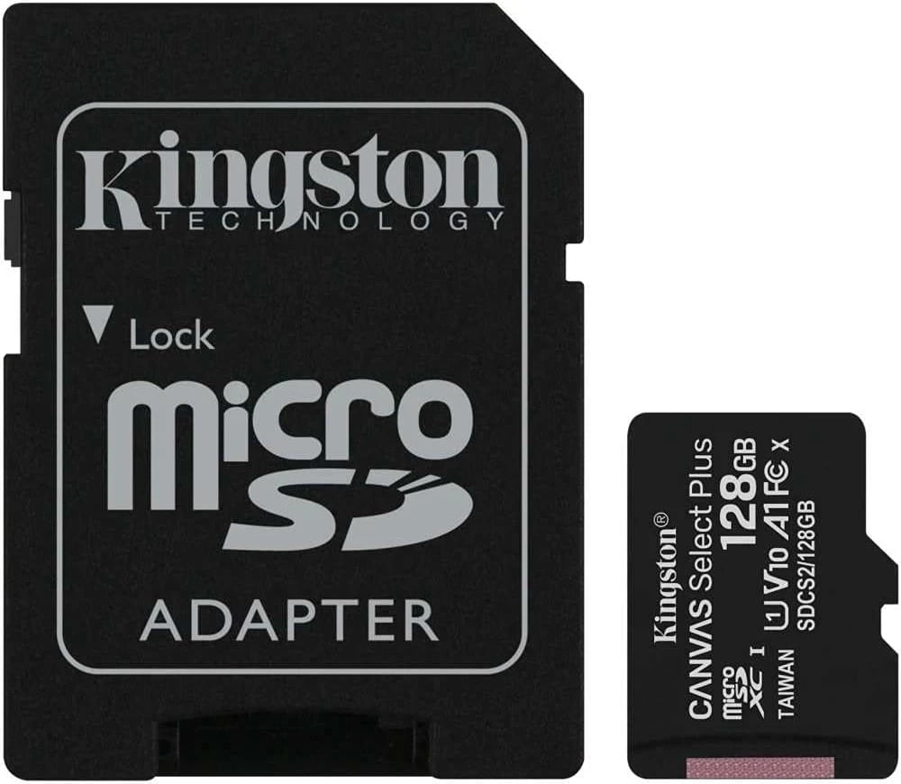 Kartelë microSD Kingston 128GB Classe 10 SDCS2/128GB me Adattatore SD