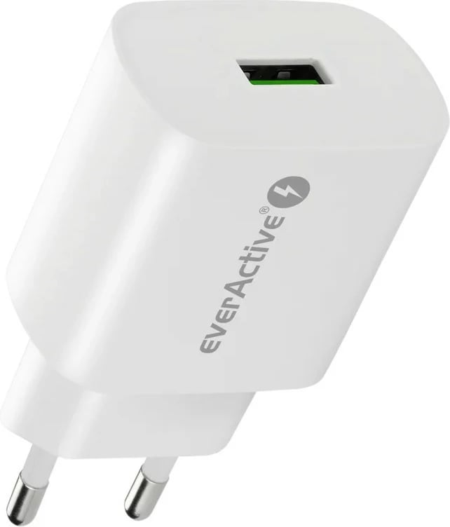 Karikues rrjeti everActive SC-250Q, 1x USB, 18W QC3.0, Bardhë