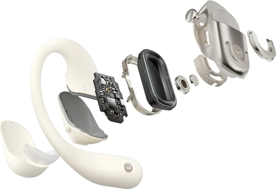 Kufje wireless SHOKZ OpenFit 2, ear-hook, Bluetooth, Bezhe