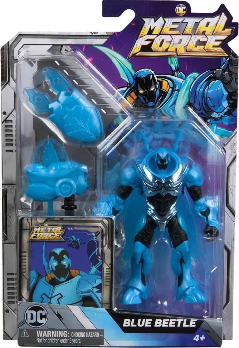 Figurë aksioni Spin Master DC Metal Force Blue Beetle, plastikë, blu