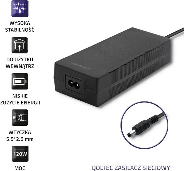 Furnizues energjie Qoltec 120W, 24V, 5A, i zi