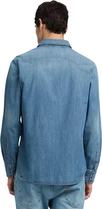 Këmishë për meshkuj Replay, e kaltërt e çelët