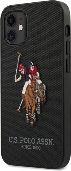 Mbështjellës U.S. Polo Assn. USHCP12SPUGFLBK për iPhone 12 mini, Polo Embroidery, i zi