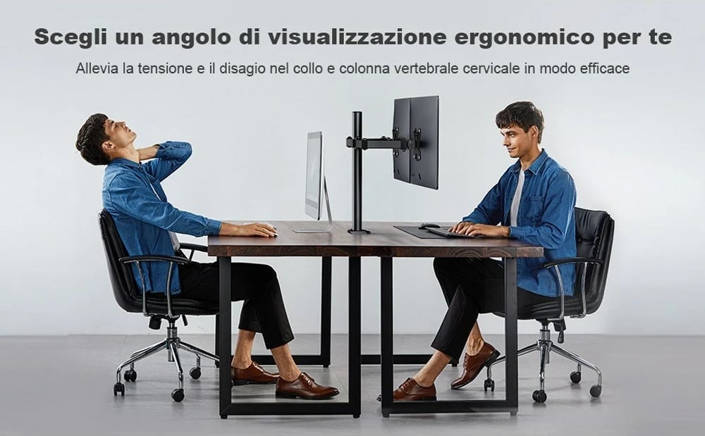 Mbajtës tavoline për 2 monitorë Techly ICA-LCD 482-D, 13-27", i zi