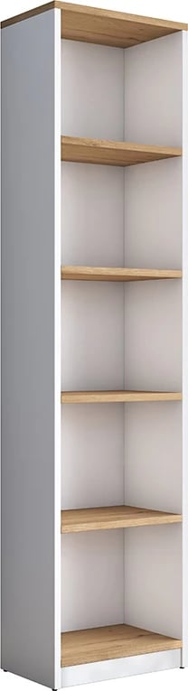 Raft librash Goldie, ngjyrë e bardhë-natyrale, 40x25x161.80 cm