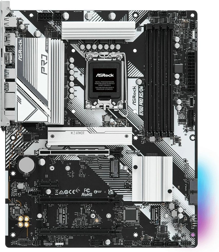 Pllakë amë ASRock B760 Pro RS/D4, Intel, LGA 1700, DDR4-SDRAM, 128 GB, DIMM
