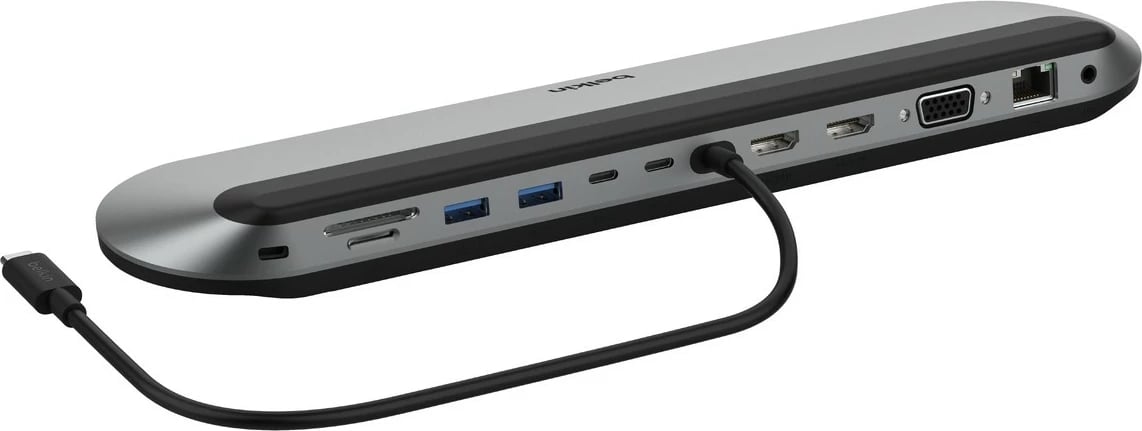 Dock Belkin INC014BTSGY, USB 3.2 Gen 2, 100 W, i zi, i hirtë