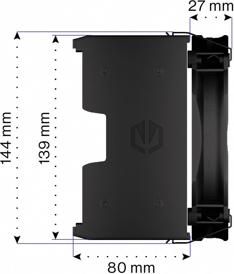 Ftohës CPU Endorfy Fortis 5 Black EY3A013, 140 mm, i zi