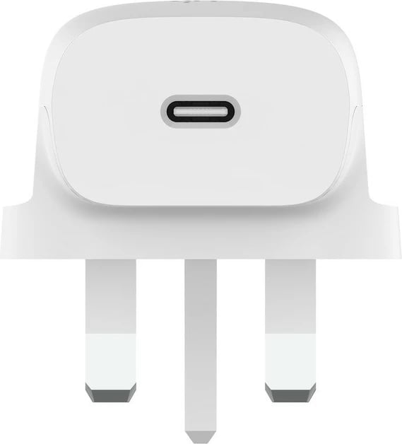 Karikues muri USB-C, Belkin, WCA006vf1MWH-B6, PD PPS 20W, i bardhë, me kabllo USB-C në USB-C 1m