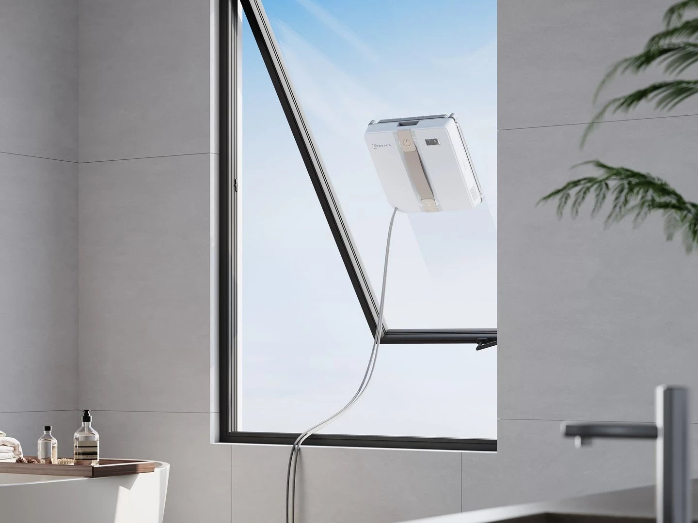 Robot pastrues dritare Ecovacs Winbot MINI, 3000 mAh, Bezhe