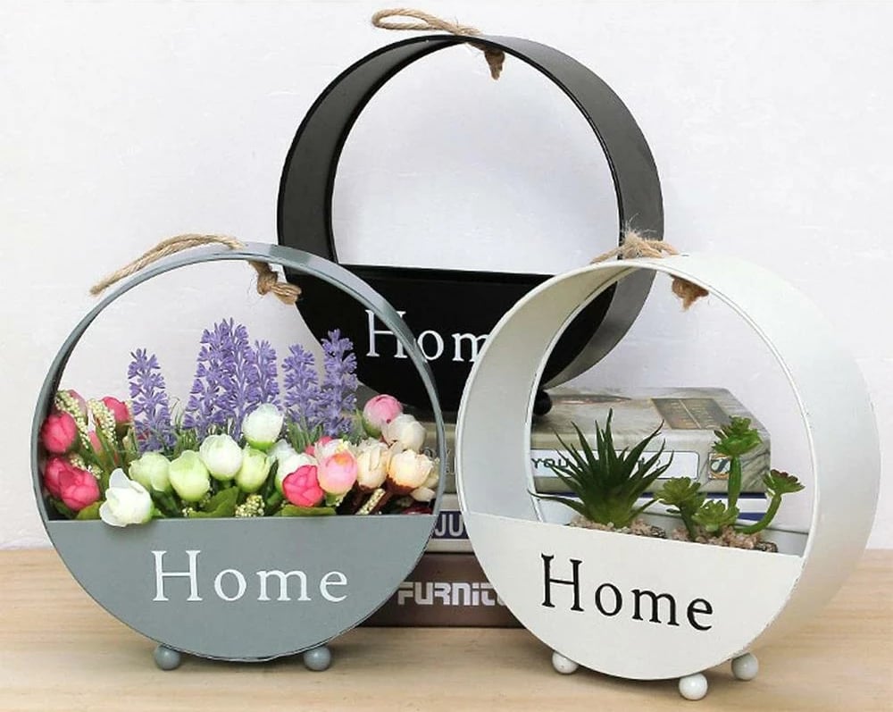 Vazo metalike rrethore OUT OF THE BLUE HOME, e zezë