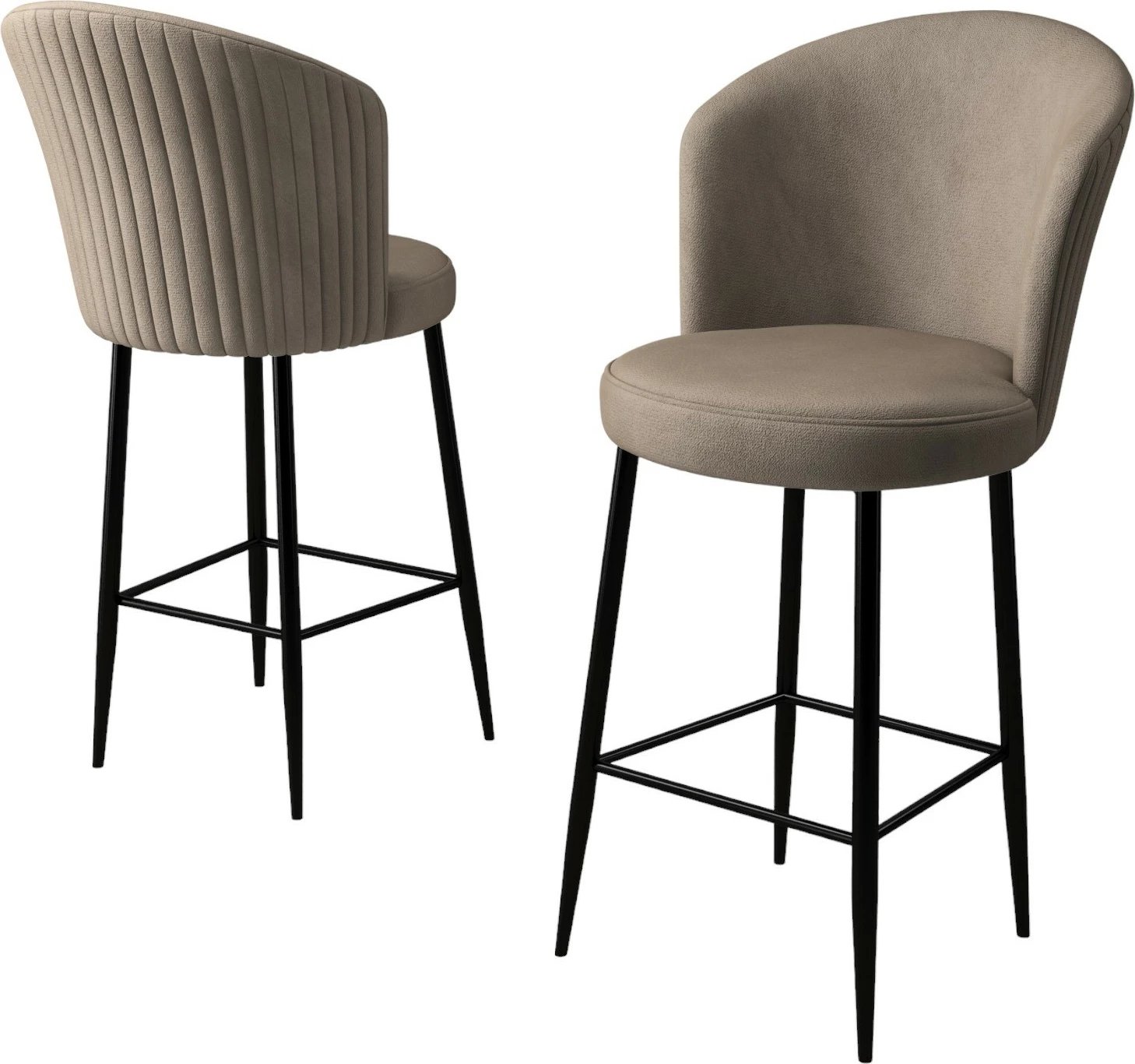 Set karrigesh për bar (4 copë), Hanah Home, Alte, kapuçino, e zezë