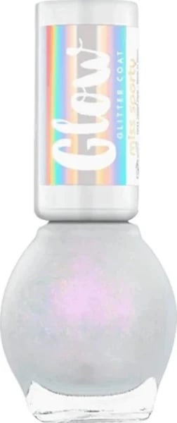 Llak për thonj Miss Sporty Glow Glitter Coat 010 Icy Blush për femra 7ml