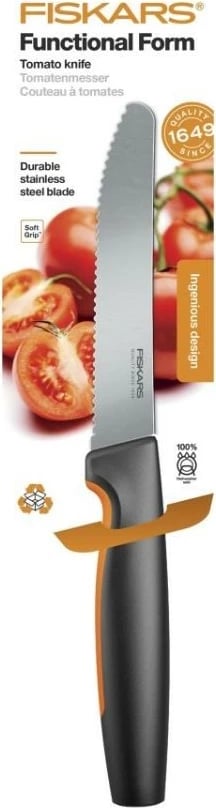 Thikë domatesh Fiskars Functional Form 1057543, 11 cm, e zezë/portokalli