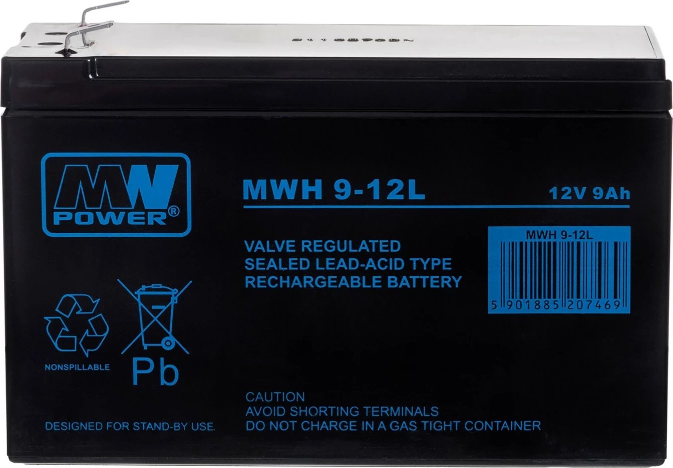 Bateri MPL MW Power MWH 9-12L, 12 V, 9 Ah, Zezë