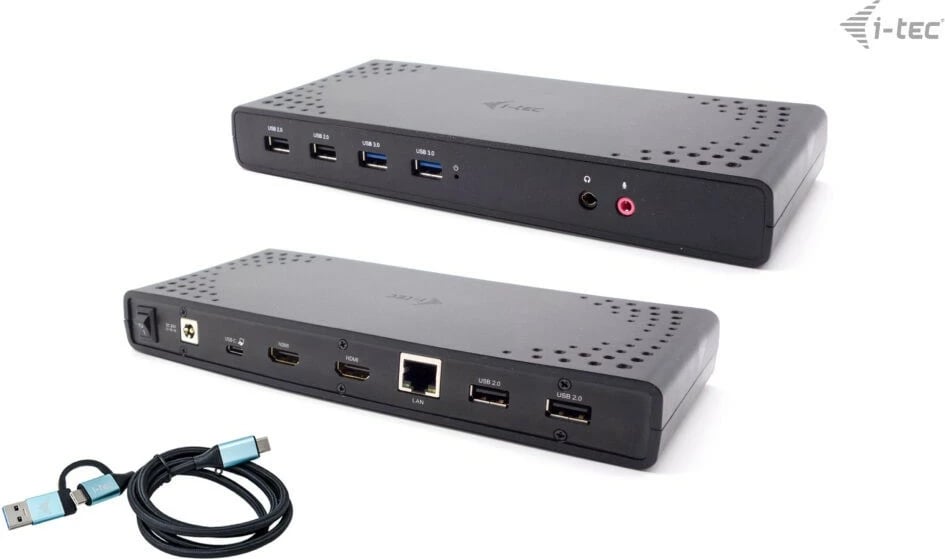Docking station i-tec USB 3.0/USB-C/Thunderbolt, Dual Display, Power Delivery 100W, i zi