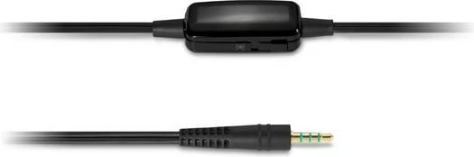 Kufje Kensington HiFi me mikrofon dhe butona për kontrollin e volumit, me kabllo, e zezë