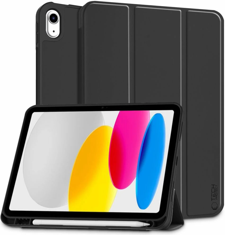 Mbështjellës Tech-Protect SC Pen për iPad 10.9" (2022), silikon, me mbajtëse, i zi