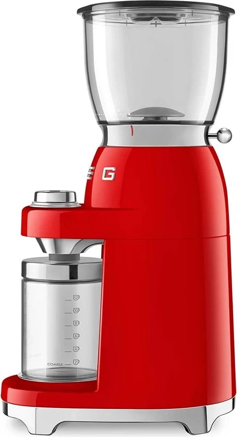 Mulli kafeje SMEG CGF11RDEU, Stil 50's, i kuq