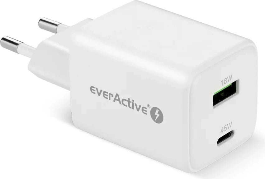 Karikues muri everActive SC-450Q, 45W, 1x USB, 1x USB-C, Bardhë