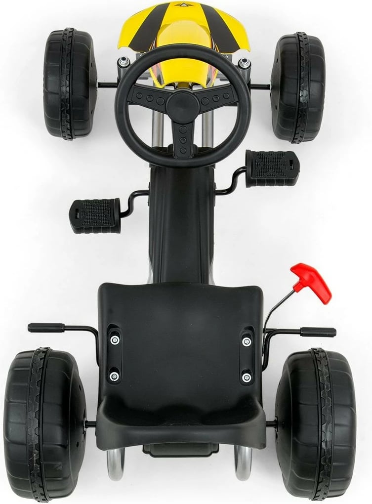 Gokart me pedale Milly Mally Viper, për fëmijë, e verdhë