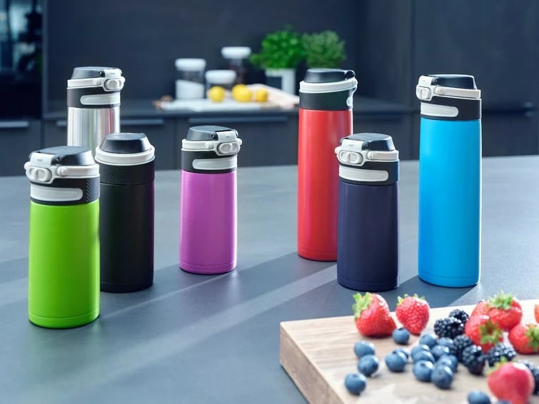 Gotë termike Leifheit 3247, 350 ml, inox, e zezë/blu