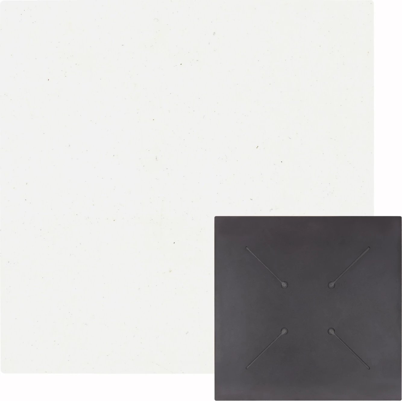 Sipërfaqe tavoline katrore HPL, e bardhë, 80x80cm, set prej 2 copësh