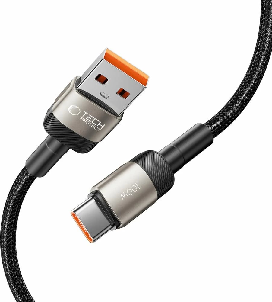 Kabllo Tech-Protect UltraBoost Evo, USB-C në USB-A, 1m, 100W, titanium Kabllo Tech-Protect UltraBoost Evo, USB-C në USB-A, 1m, 100W, titanium