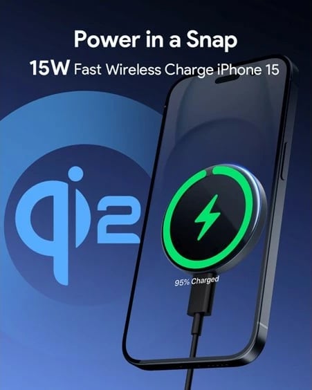 Karikues wireless AUKEY MagFusion Aura Qi2 15W, i zi