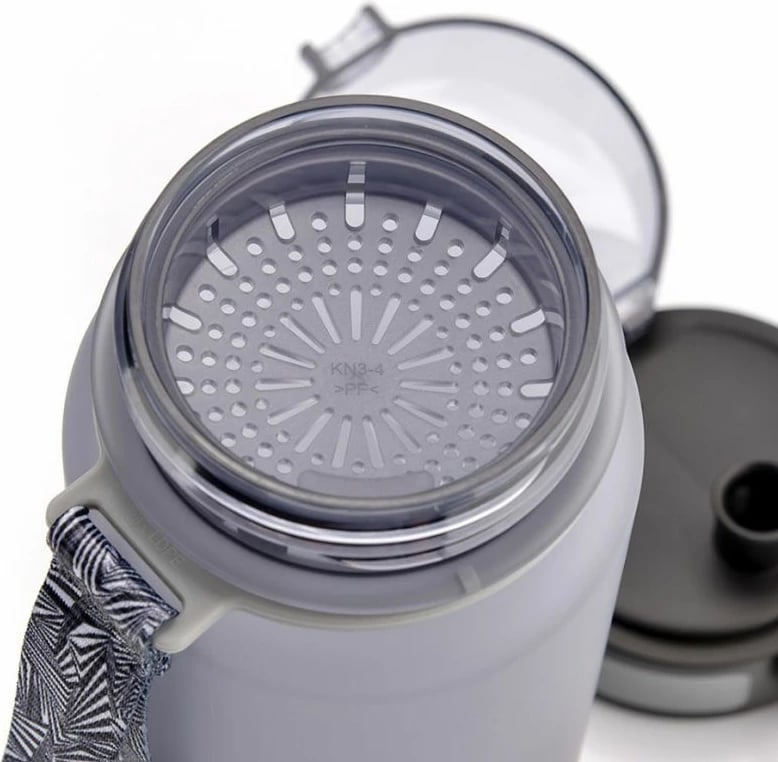 Shishe uji Meteor 650 ml për turizëm/jashtë, gri/argjendtë
