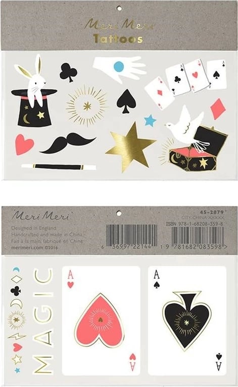 Set tatuazhe të përkohshme Meri Meri Abracadabra, multikolor, për fëmijë