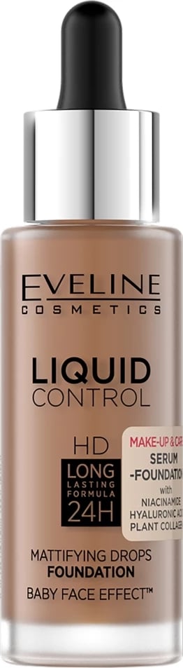 Fondatinë për femra Eveline Cosmetics Liquid Control HD Mattifying 065 Toffee 32ml