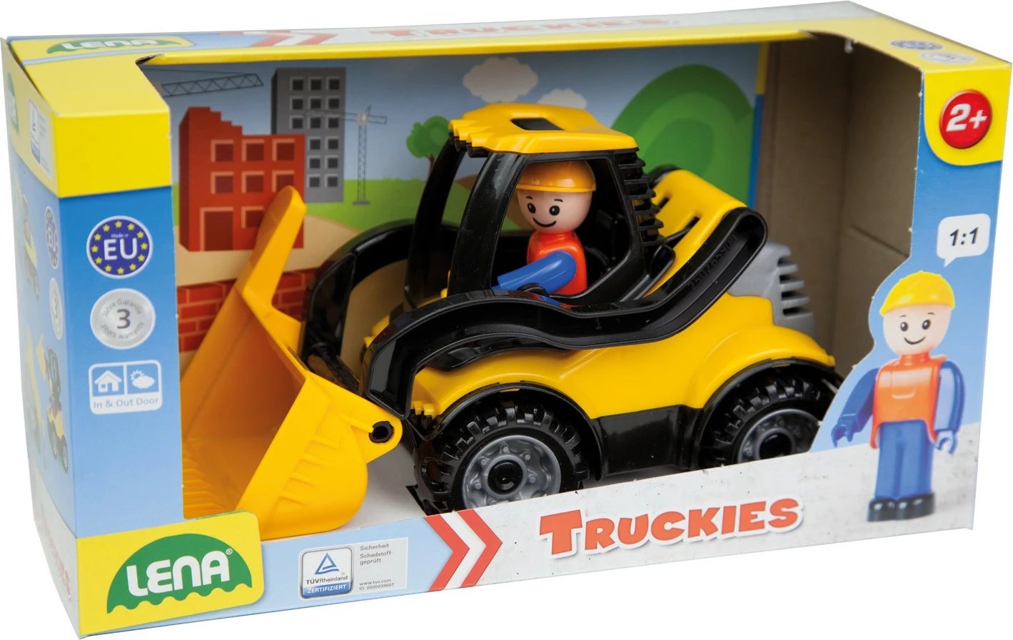 Ekskavator lodër Lena 21cm, plastik, verdhë/zi, në kuti