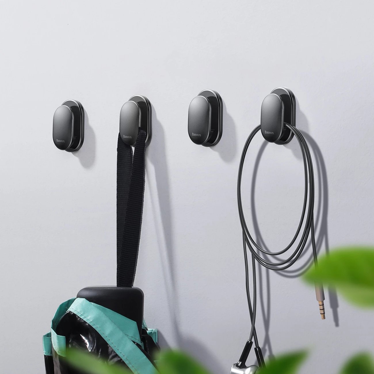 Mbajtës Baseus Small Shell ACGGBK-01, set 4 copë, i zi