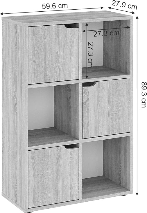 Raft librash Bookel, ngjyrë sonoma, 59.5x27.5x89cm