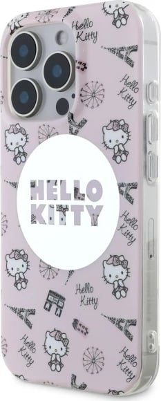 Mbështjellës Hello Kitty IML All Over Paris MagSafe për iPhone 16 Pro Max, Rozë