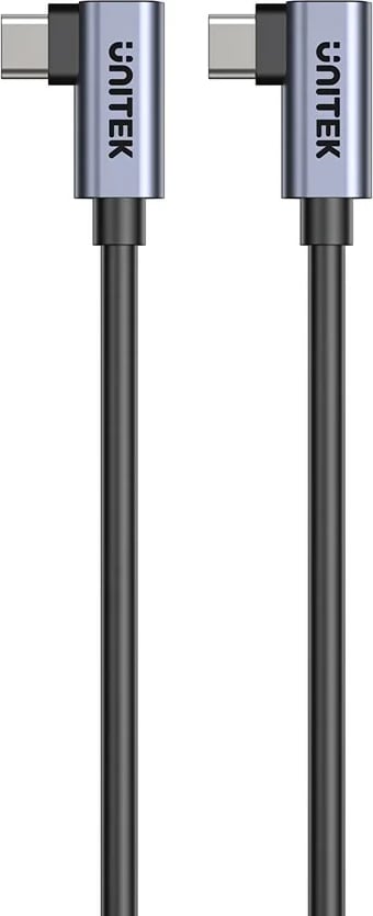 Kabllo USB C në USB C UNITEK C14147ABK01-1M, 1m, 100W, 90°, e zezë