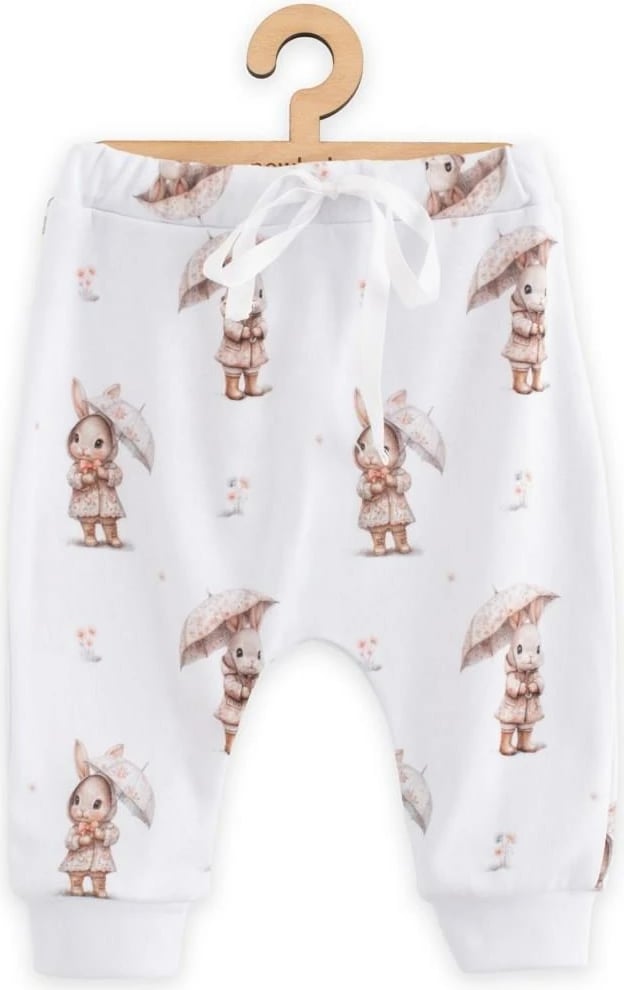 Pantallona jogger pambuku, New Baby, For Babies Bunny, madhësia 80 (9-12m), kafe