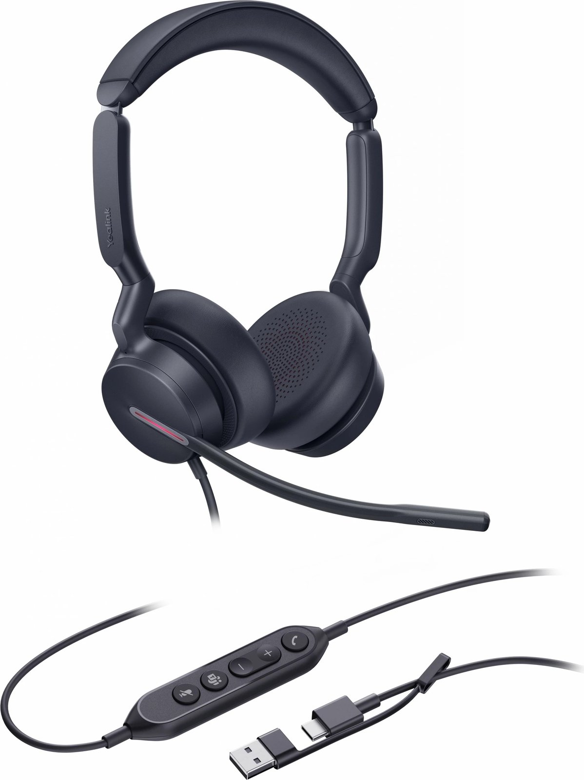 Kufje Yealink UH46 Dual Teams, USB-C/A, me mikrofon, e zezë