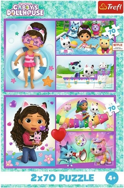 Puzzle për fëmijë Trefl Gabby's Dollhouse 2x70 elemente, shumëngjyrëshe, set Puzzle për fëmijë Trefl Gabby's Dollhouse 2x70 elemente, shumëngjyrëshe, set