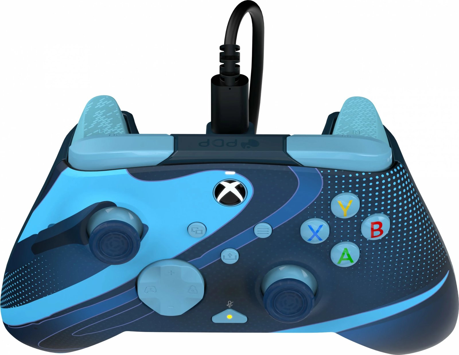 Gamepad PDP Rematch Blue Tide Glow, me kabllo, USB Type-C, për Xbox/PC, blu