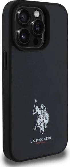 Mbështjellës U.S. Polo Assn. USHCP15XPGEK për iPhone 15 Pro Max 6.7", lëkurë ekologjike, e zezë