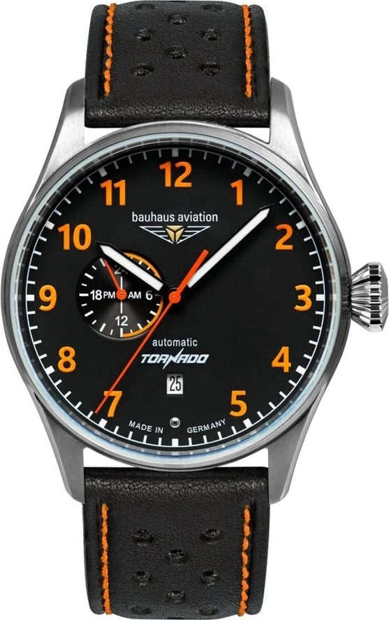 Orë dore Bauhaus Tornado automatic 27645, 42 mm, e zezë
