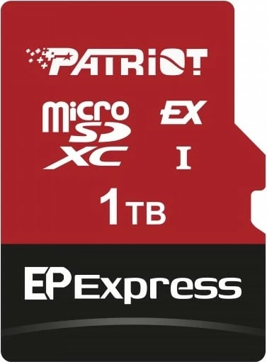 Kartë memorie microSDXC Patriot EP Express 1TB, 800/600MB/s, e kuqe