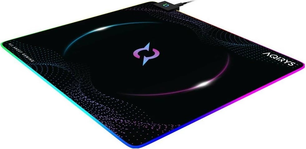 Mauspad AQIRYS ECLIPSE RGB, Medium, 450x400, e zezë