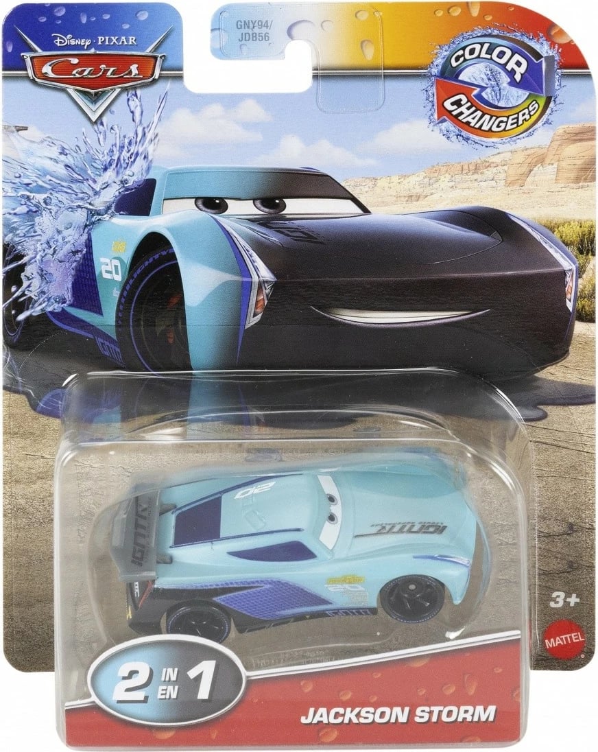 Veture lodër Mattel Cars Jackson Storm, 1:55, ndryshon ngjyrë, Blu