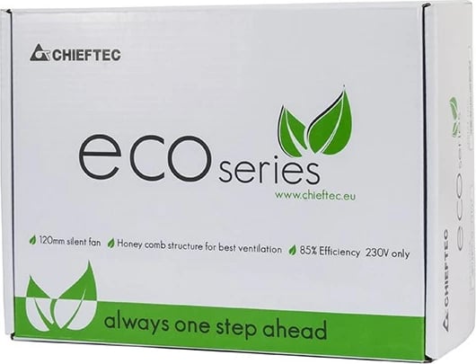 Njësia e furnizimit me energji Chieftec GPE-600S, 600 W, 24-pin ATX, PS/2, E zezë
