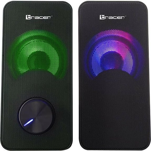Altoparlantë kompjuteri Tracer Loop RGB 2.0, me ndriçim, të zinj