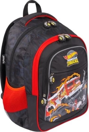 Çantë shkolle Hot Wheels Monster Trucks, e zezë